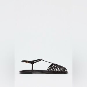 NWT Zara Dark Brown Strappy Sandals